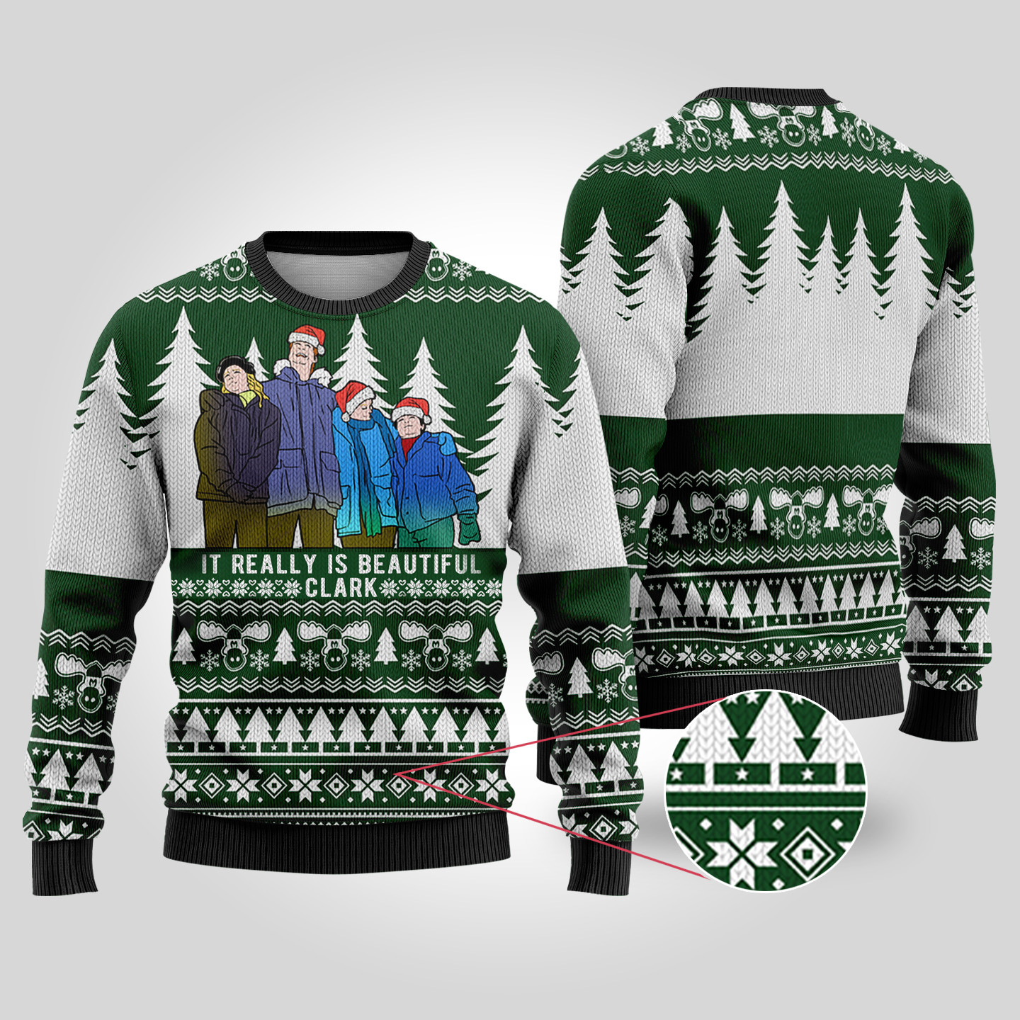 Forest Green Really Beautiful Eddie National Lampoon Christmas Sweater Christmas Merch Gift That Brings Joy and Warmth