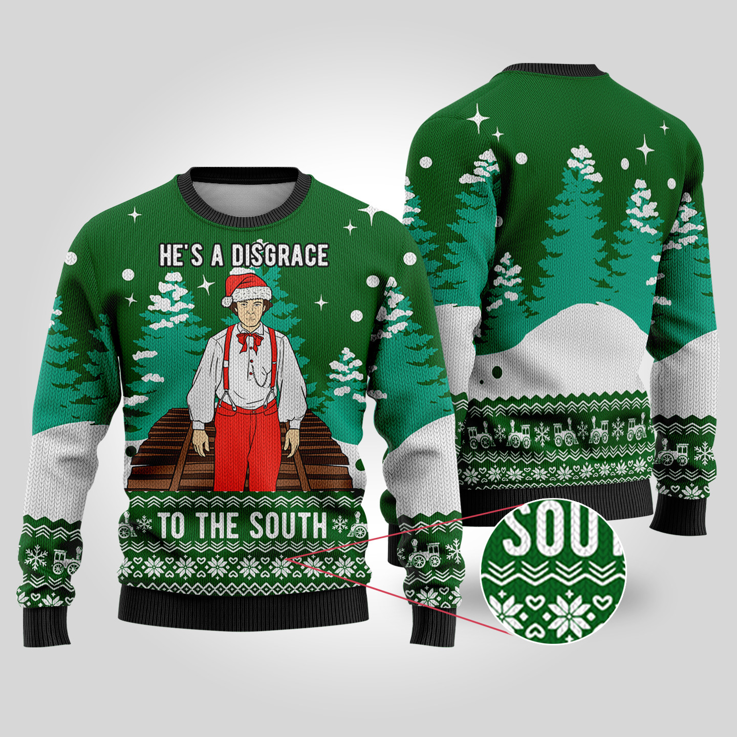 Forest Green Santa The General Ugly Christmas Sweater Best Christmas Merch Gift for Family and Friends