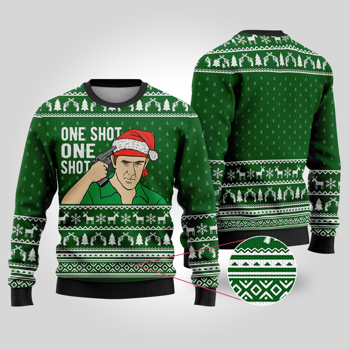 Forest Green The Deer Hunter Funny Ugly Christmas Sweater Custom Holiday Sweater Merch That Warms the Heart