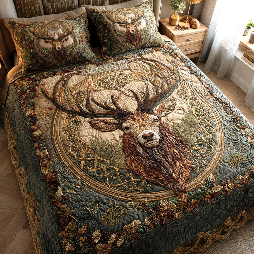Forest Guardian Quilted Bedding Set Bed Decorations Good Gifts For Deer Hunters