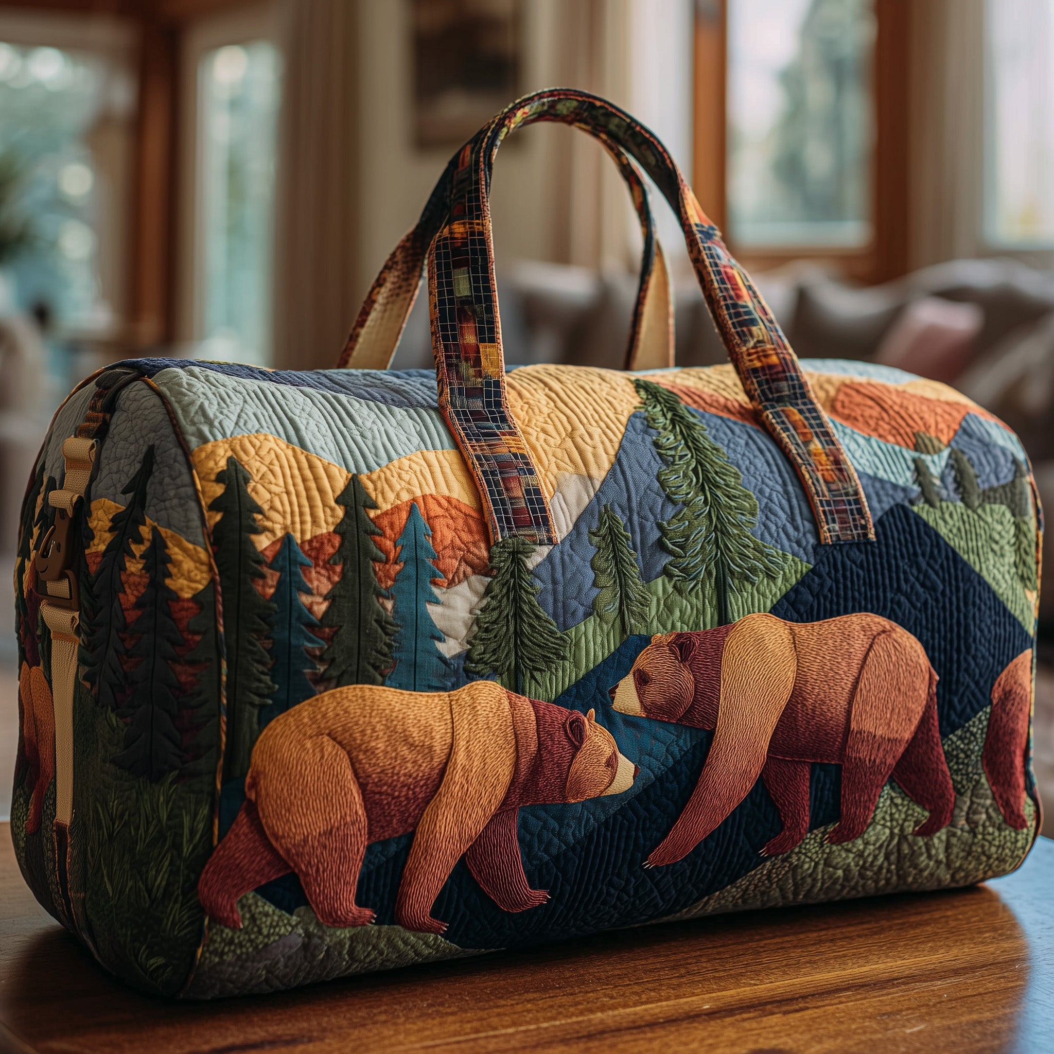 Forest Guardian Quilted Duffle Bag For Everyday Use