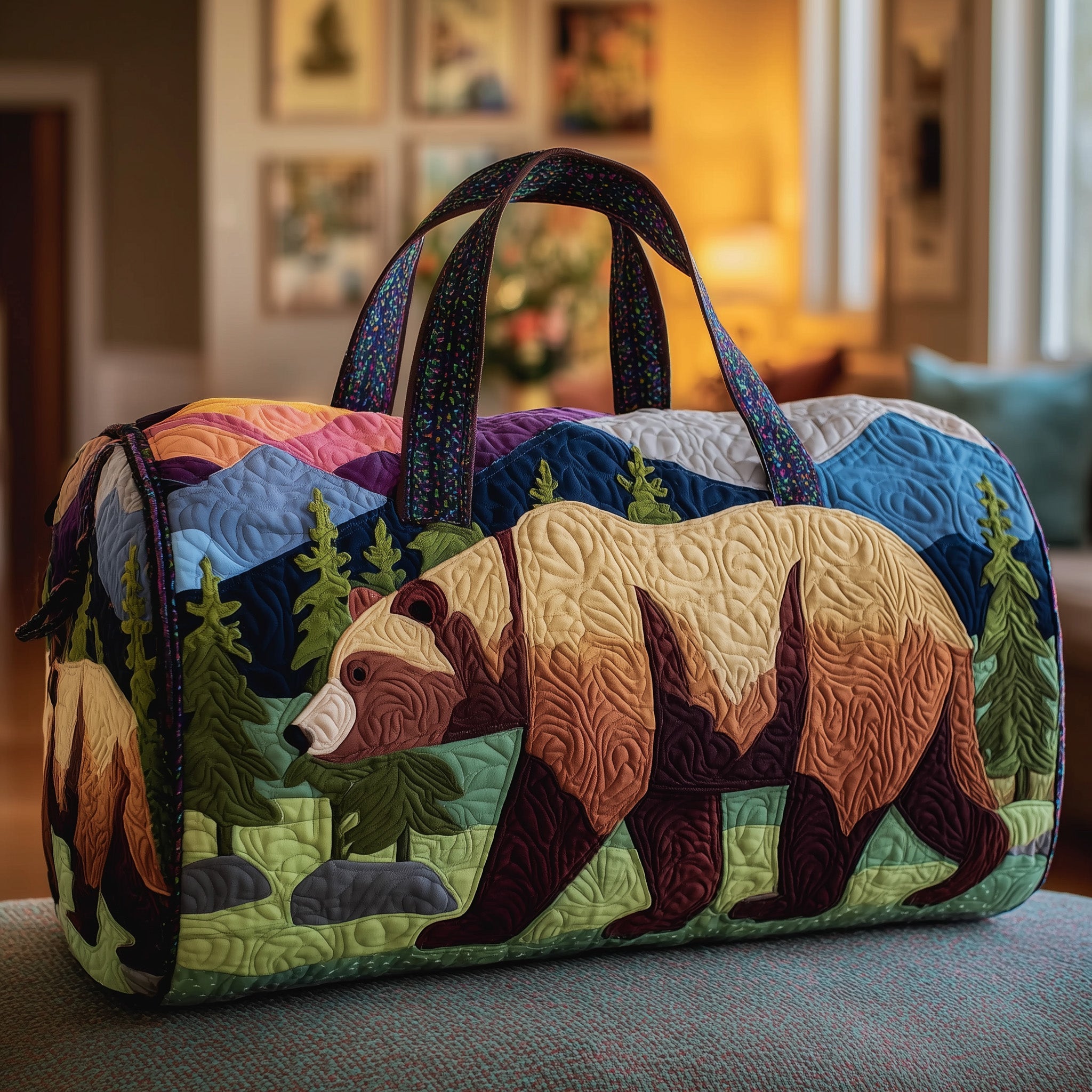Forest Guardian Quilted Duffle Bag Gift For Dad