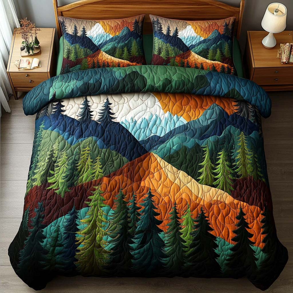 Forest Haven Quilted Bedding Set Bedroom Decor Christmas Gifts For Nature Lovers