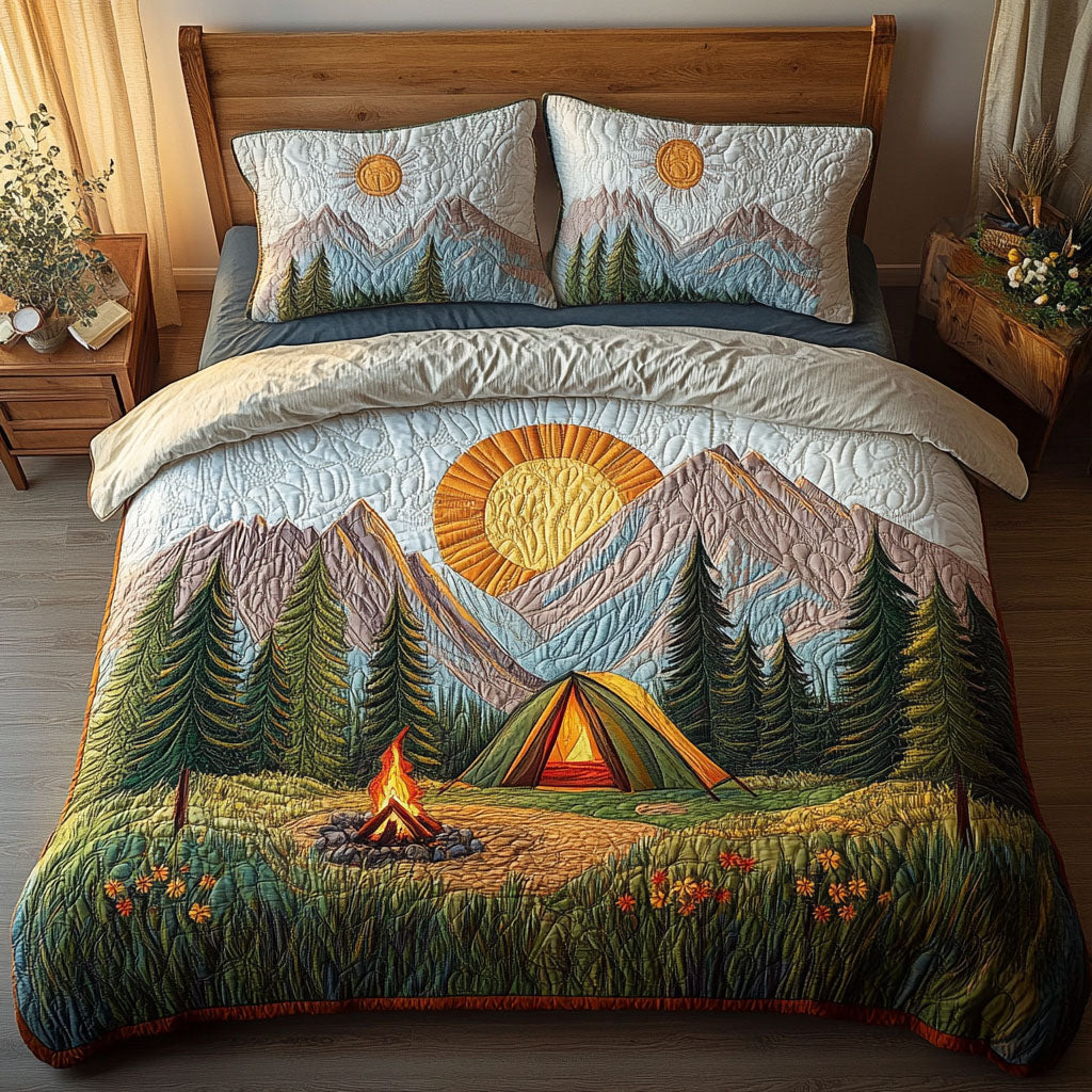 Forest Haven Quilted Bedding Set Unique Bed Sheet Set Gift For Campers