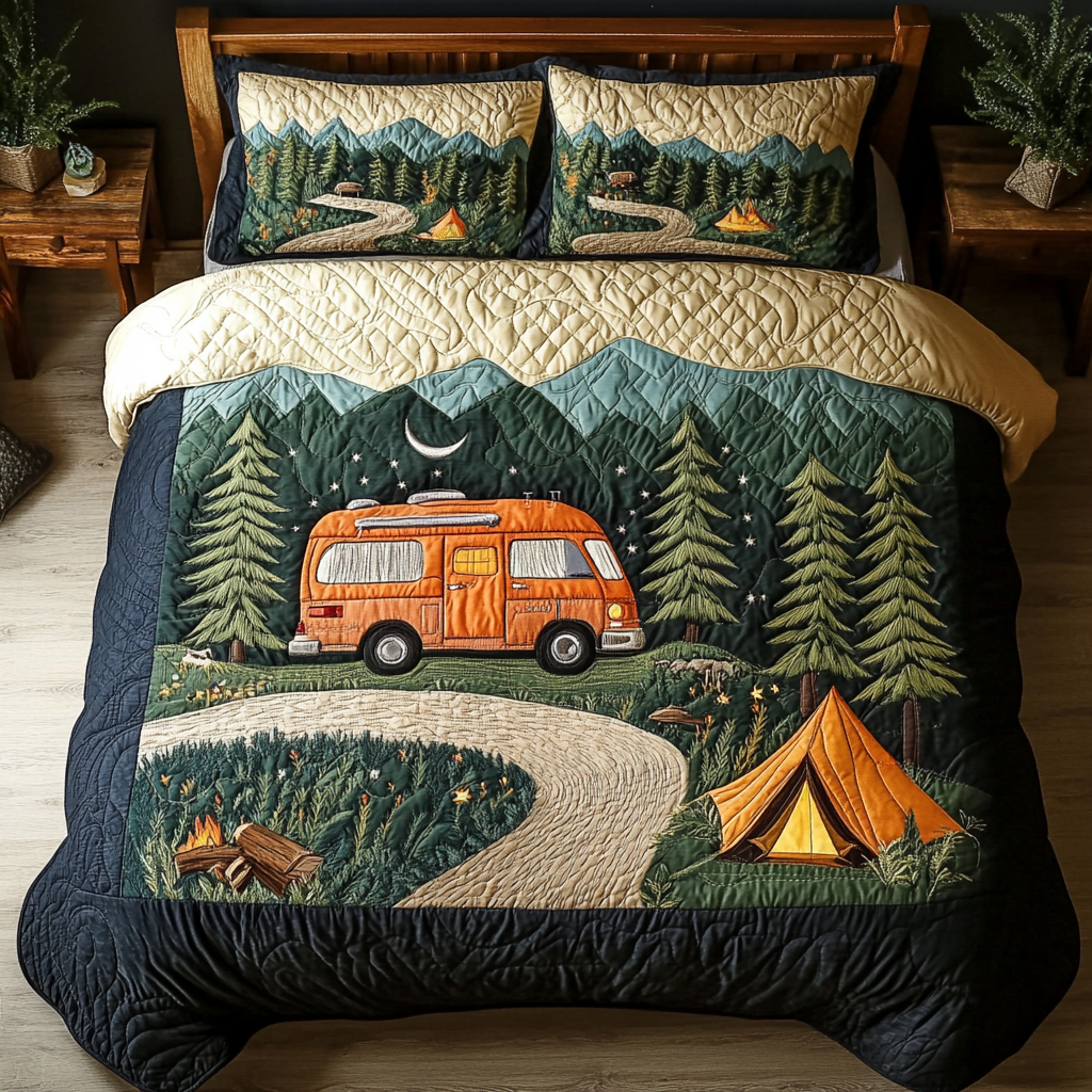 Forest Journey Quilted Bedding Set Best Comforter Sets Camping Themed Birthday Gifts