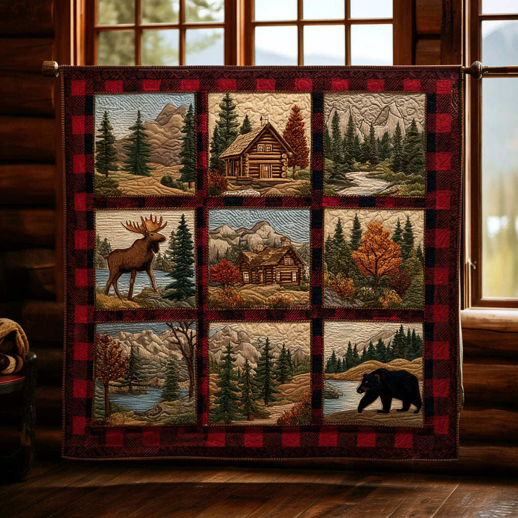 Forest Lodge Quilted Blanket Best Throw Blanket Meaningful Gifts For Boyfriend