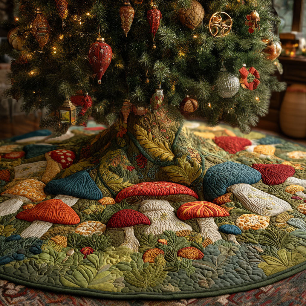 Forest Loop Christmas Quilted Tree Skirt Nature Design Xmas Decor Best Gifts For Christmas