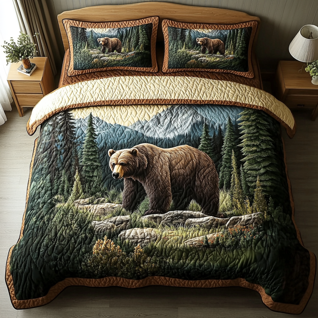 Forest Majesty Quilted Bedding Set Best Bed Sheet Set Presents For Wildlife Enthusiasts