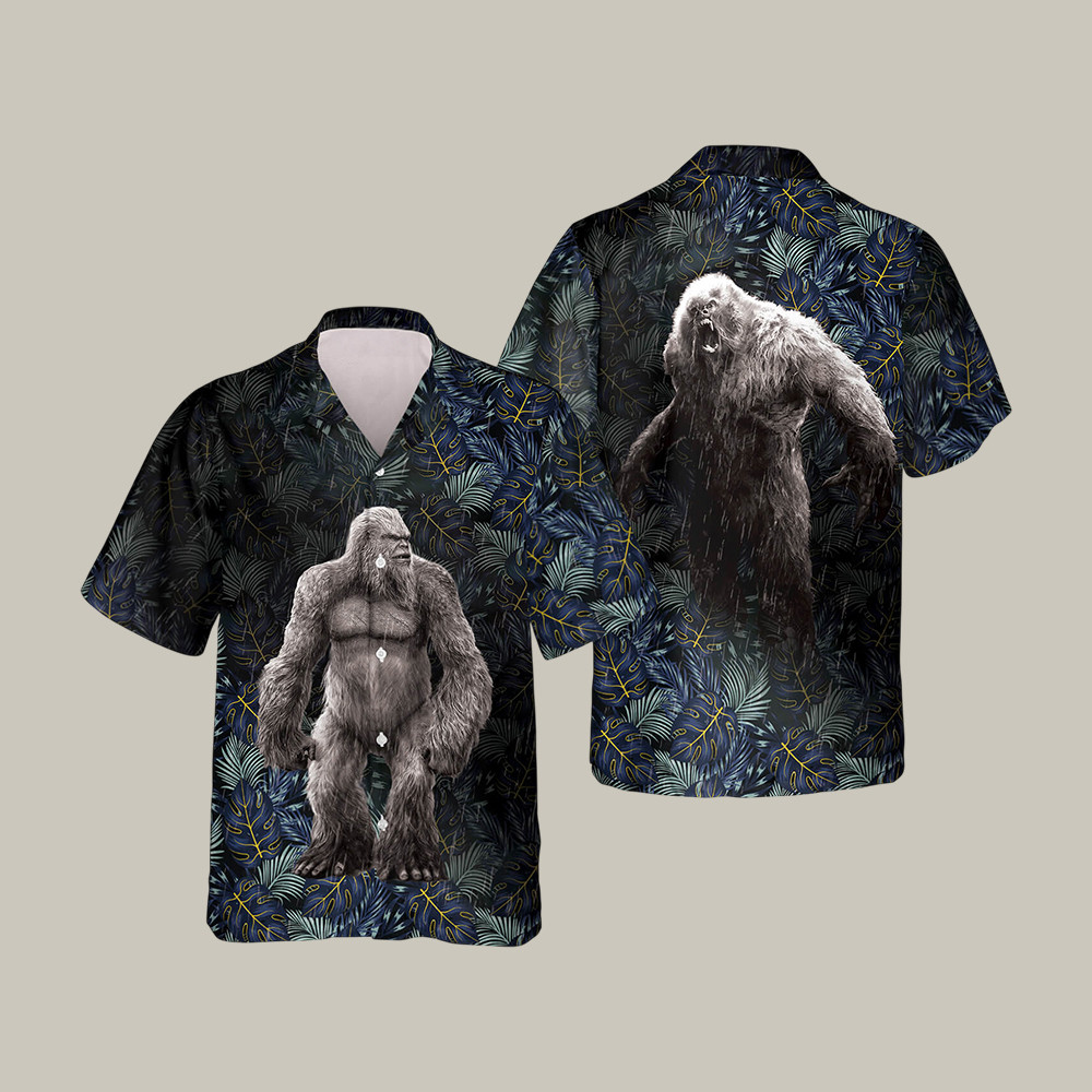 Forest Monster Bigfoot Hawaiian Shirt Nature Bigfoot Graphic Tee Cool Gift For Animal Lovers