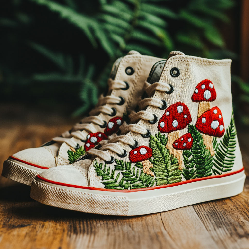 Forest Mushrooms Canvas High Tops Merch For Men