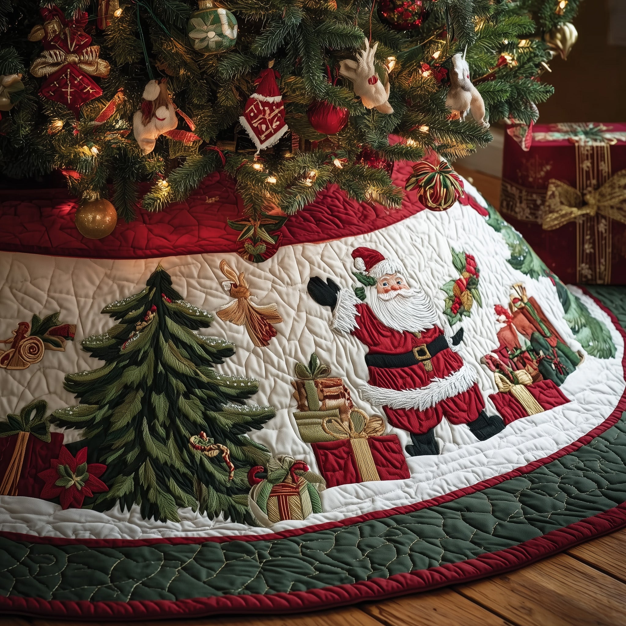 Forest Of Joy Quilted Tree Skirt Magical Christmas Spirit Merch