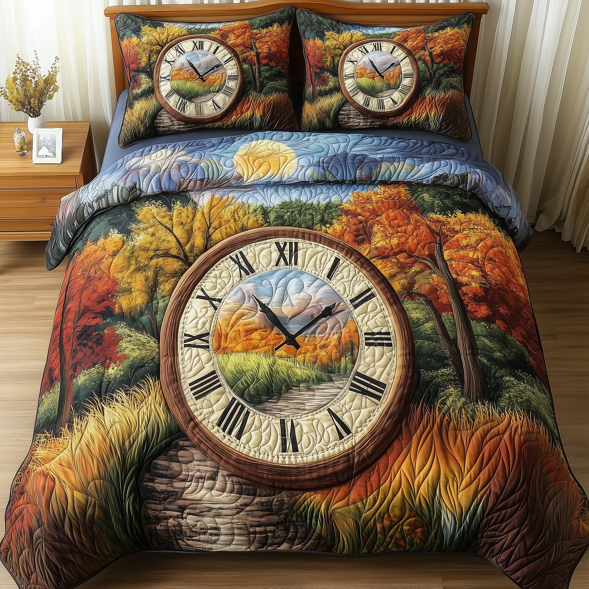 Forest Of Time Quilted Bedding Set Duvet Cover Merchandise Fun Christmas Ideas For Families
