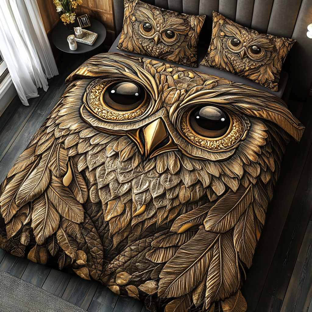 Forest Owl Quilted Bedding Set Christmas Bedding Sets Best Owl Gift Ideas