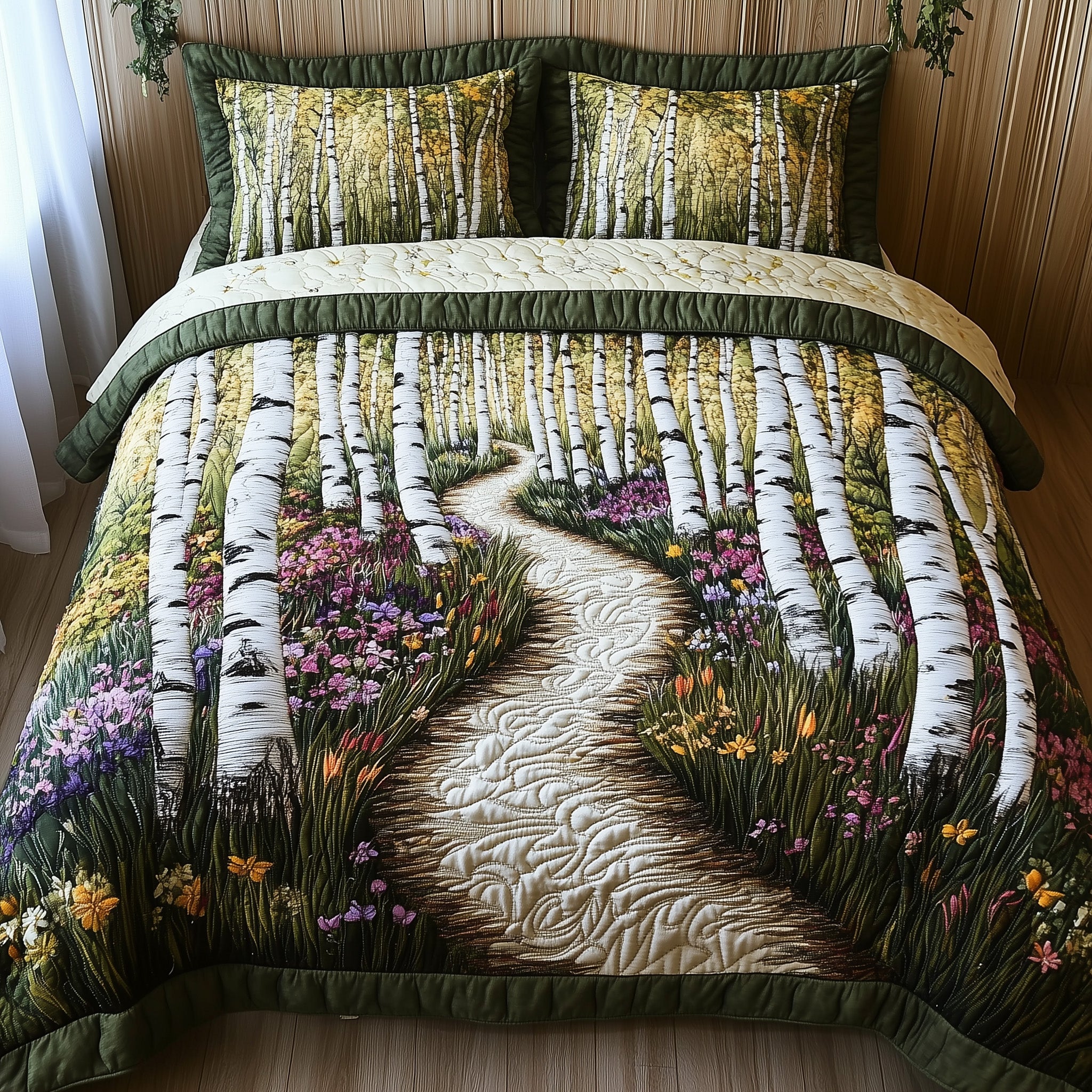 Forest Path Dreams Quilted Bedding Set Duvet Cover Merchandise Unique Fall Gifts
