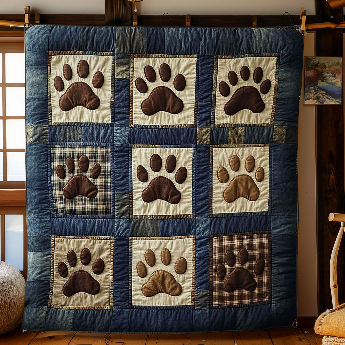 Forest Paw Dog Quilt Blanket Christmas Blanket Gifts For Church Volunteers
