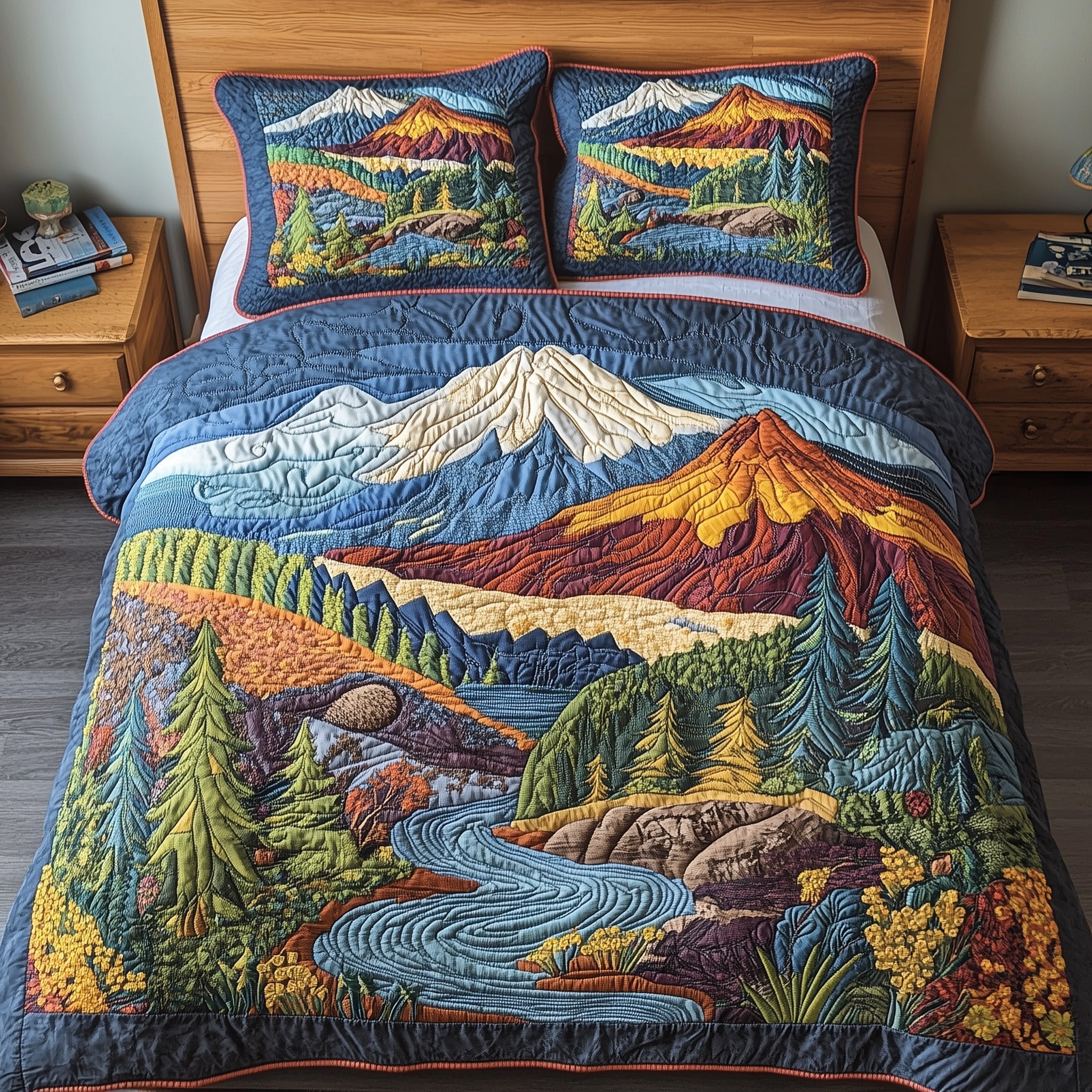 Forest Quilted Bedding Set Duvet Cover Bed Sheet Christmas Gift Ideas For Son In Law