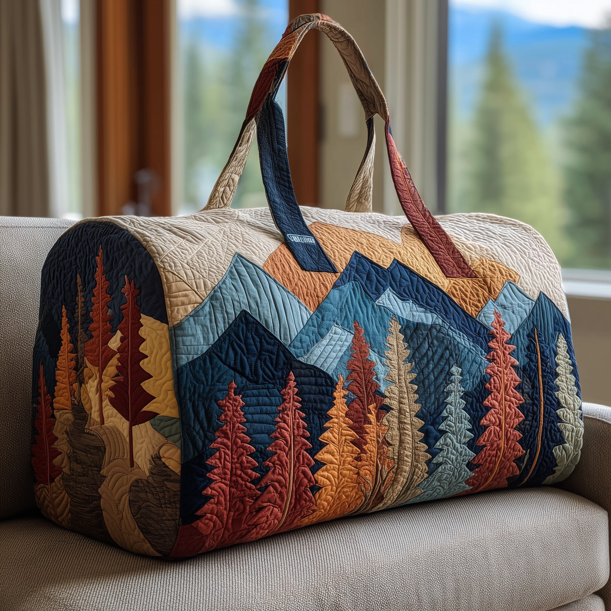 Forest Quilted Duffle Bag For Outdoor Activities