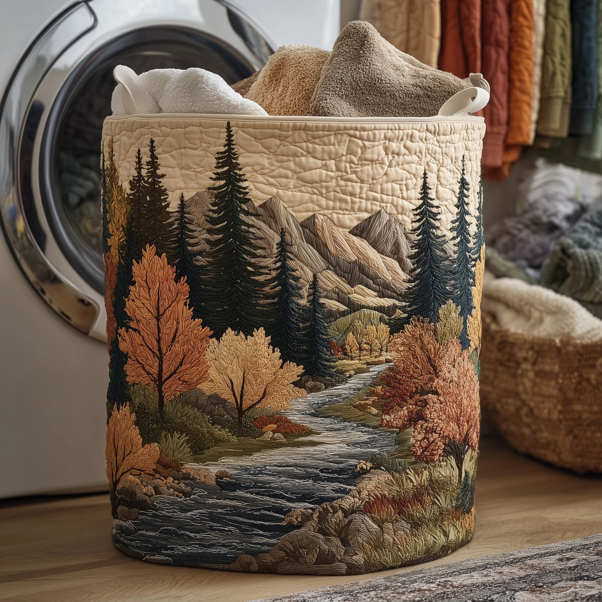 Forest Quilted Laundry Basket Easter Merch Gift