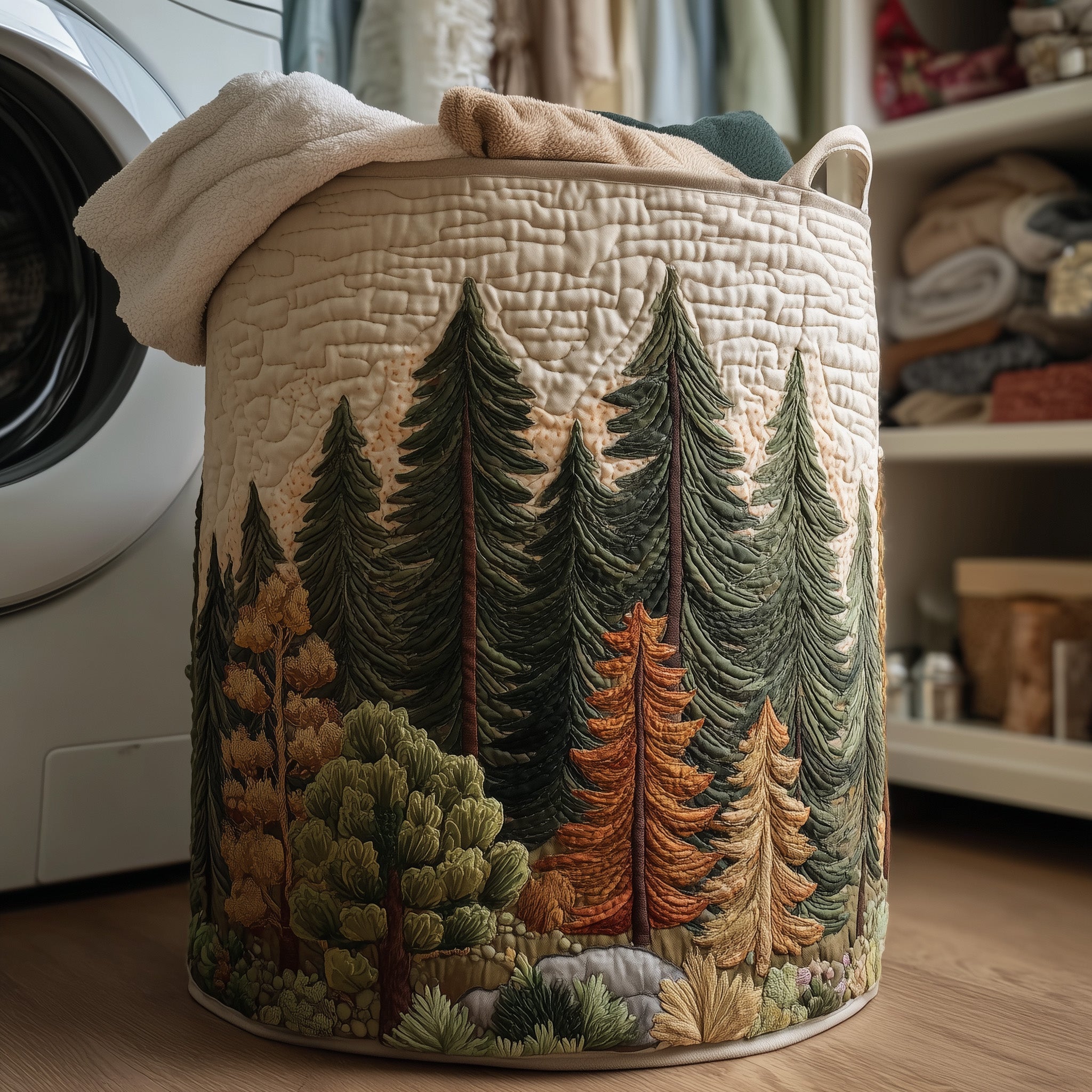 Forest Quilted Laundry Basket Ideal Present For Newlyweds