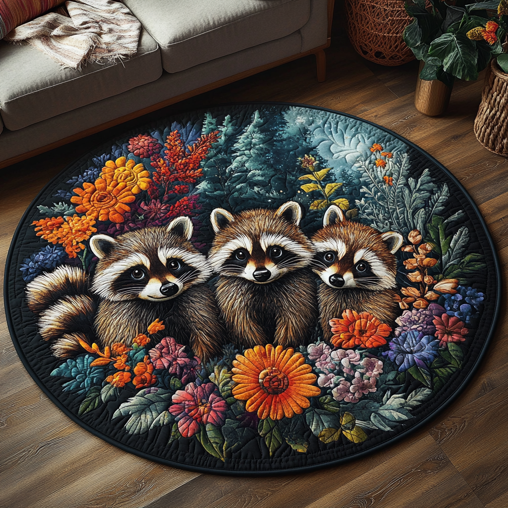 Forest Quilted Round Mat Outdoor Decor Gifts For An Old Farmer