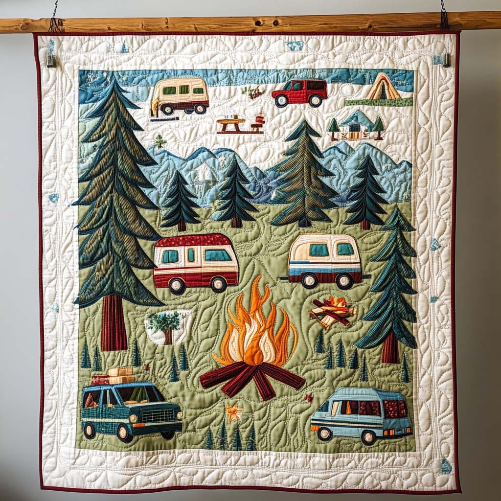 Forest Retreat Quilted Blanket Unique Camping Gifts