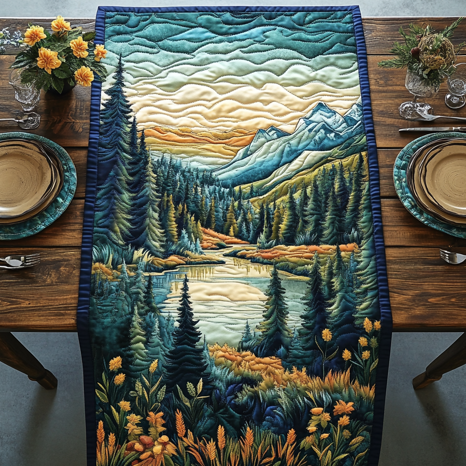 Forest Retreat Quilted Table Runner Dinner Table Decor Gifts For Someone Who Loves Nature
