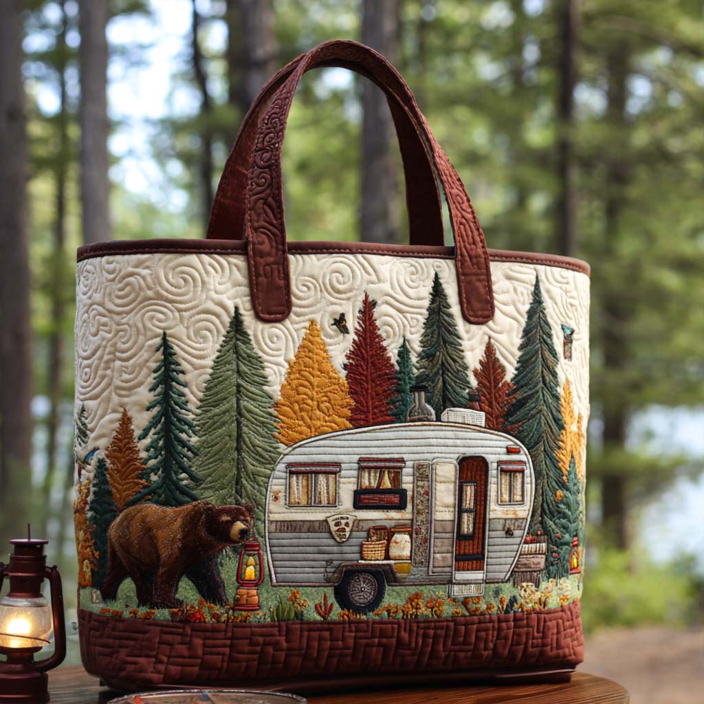 Forest Retreat Quilted Tote Bag Camping Gifts For Him