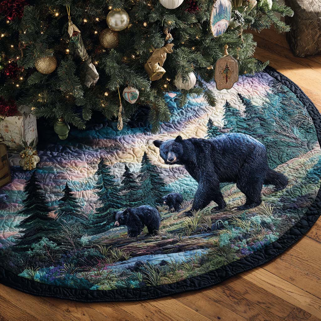 Forest Sentinel Christmas Quilted Tree Skirt Soft Quilted Tree Skirt to Enhance Holiday Spirit