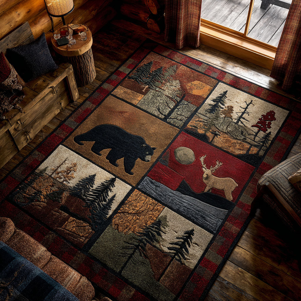 Forest Spirit Area Rug Foyer Christmas Decor Unusual Deer Gifts Items