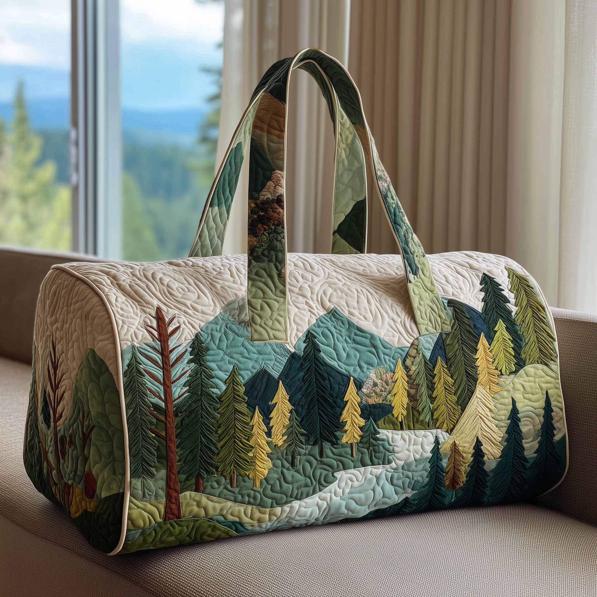 Forest Spirit Quilted Duffle Bag Independence Day Gift Idea