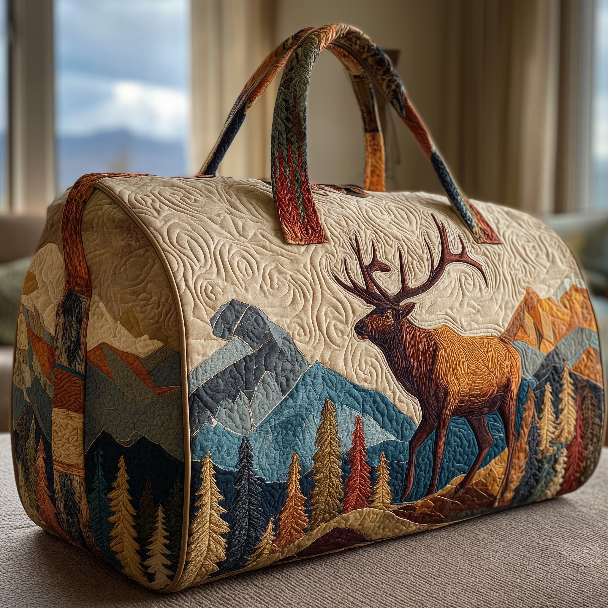 Forest Spirit Quilted Duffle Bag Valentine's Day Gift Idea