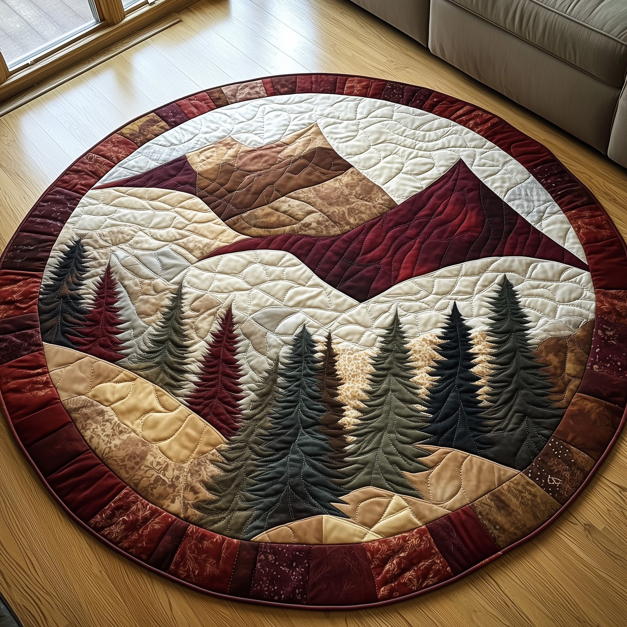 Forest Spirit Quilted Round Mat Soft and Stylish Quilted Round Mat for Home Decor