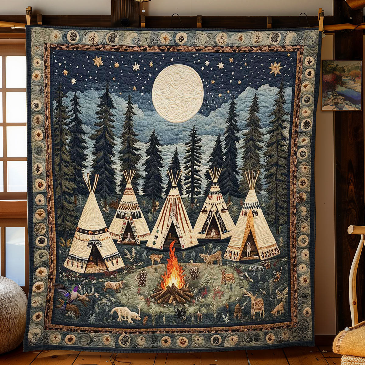 Forest Spirit Teepees Holiday Xmas Quilt Blanket Gifts To Get Your Mom For Christmas