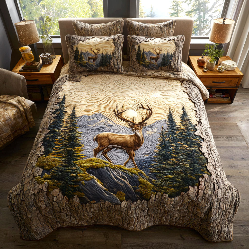 Forest Stag Quilted Bedding Set Forest Bedroom Ideas Best Christmas Gift Ideas 