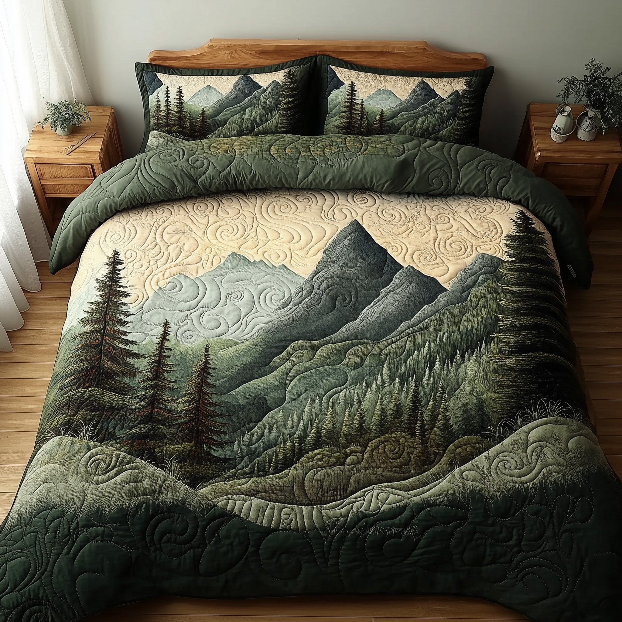 Forest Story Quilted Bedding Set Duvet Cover Bed Sheet Christmas Gifts For Your Sister In Law