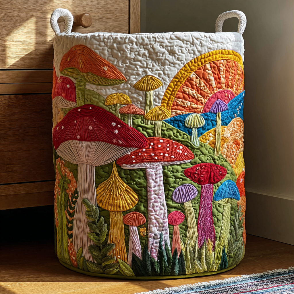 Forest Tale Quilted Laundry Basket Home Comfort Gift Idea Featuring a Quilted Laundry Basket