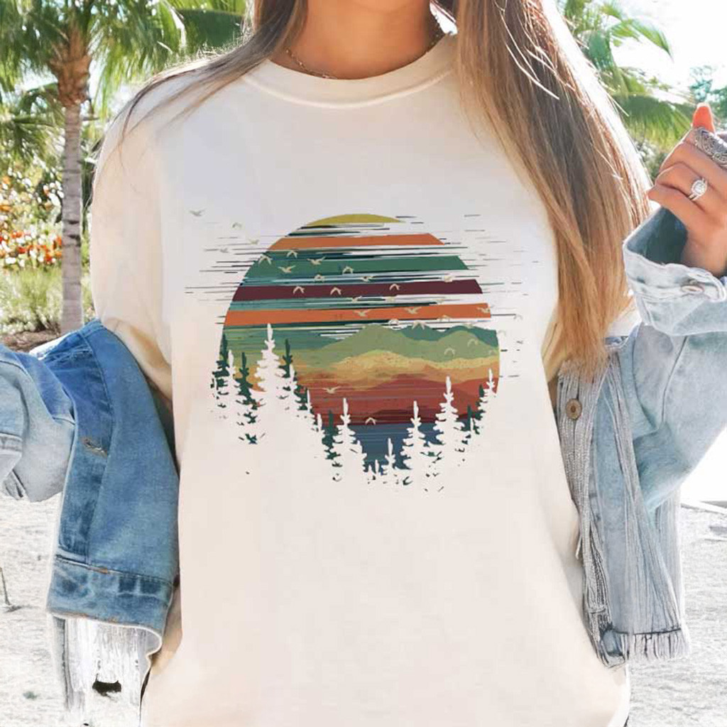 Forest Themed Pine Trees Sunset Adventure T-Shirt Christmas Gifts For Nature Lovers Forest Themed Pine Trees Sunset Adventure T-Shirt Christmas Gifts For Nature Lovers