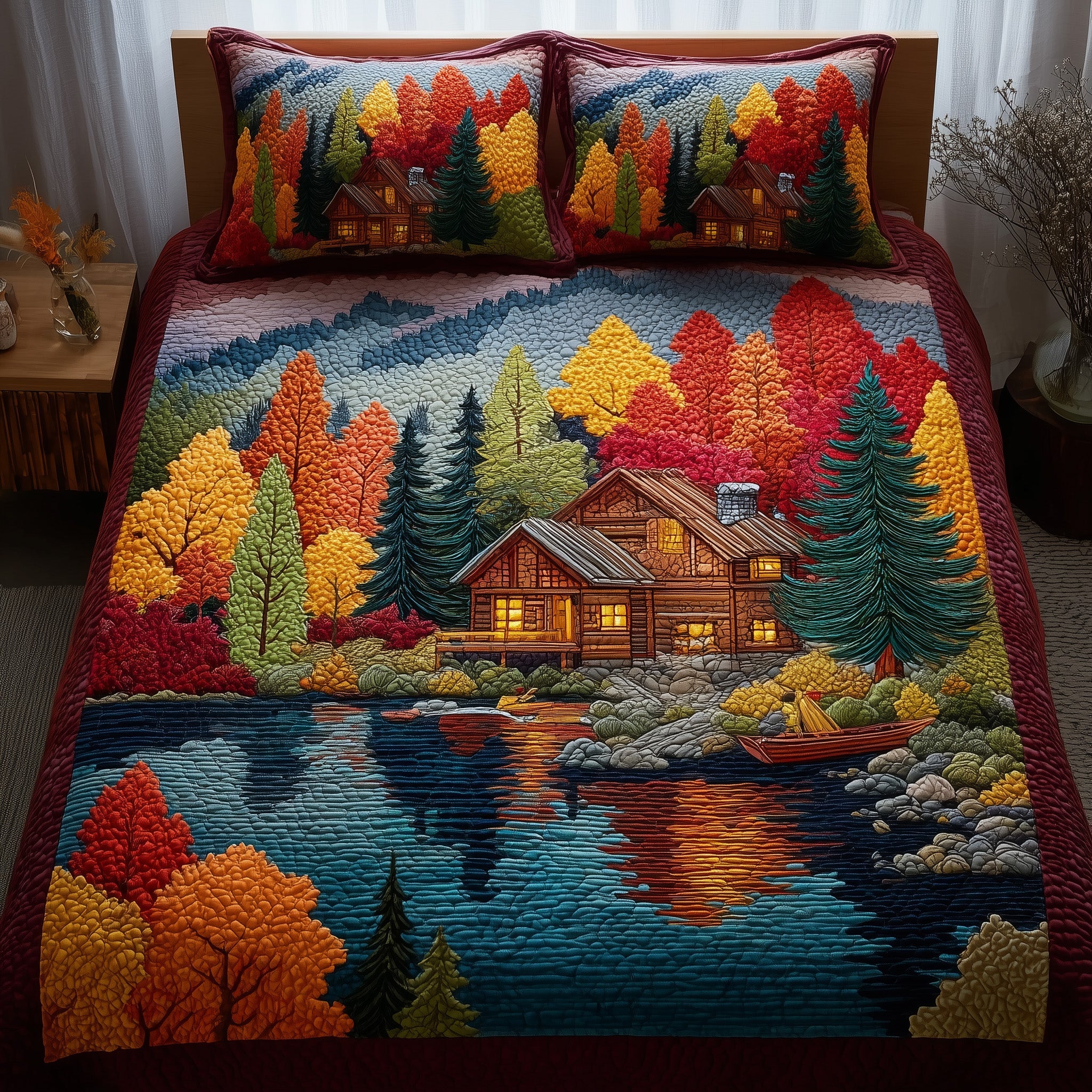 Forest Vibe Quilted Bedding Set Wedding Gift