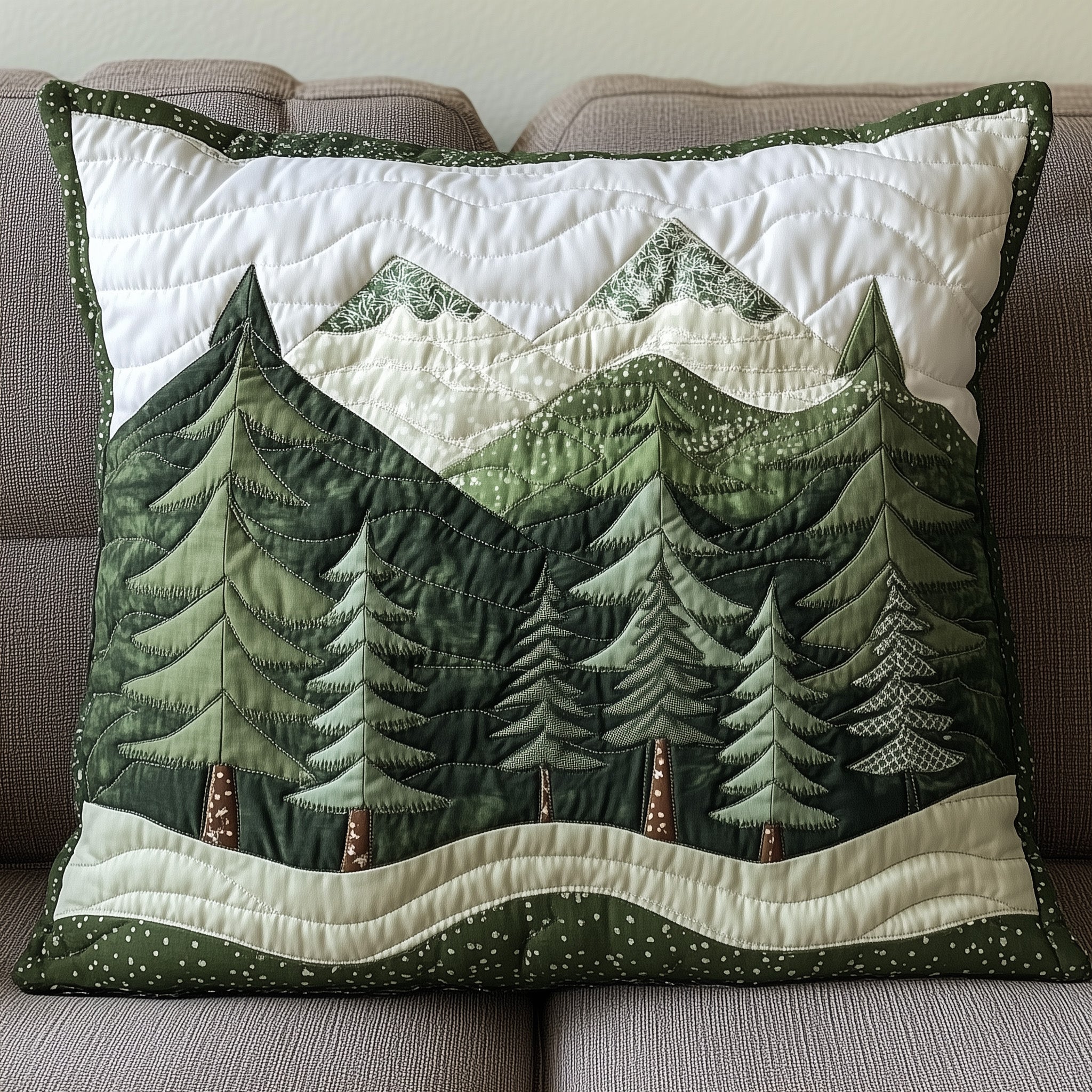 Forest Vibe Quilted Pillow Case Christmas Gift