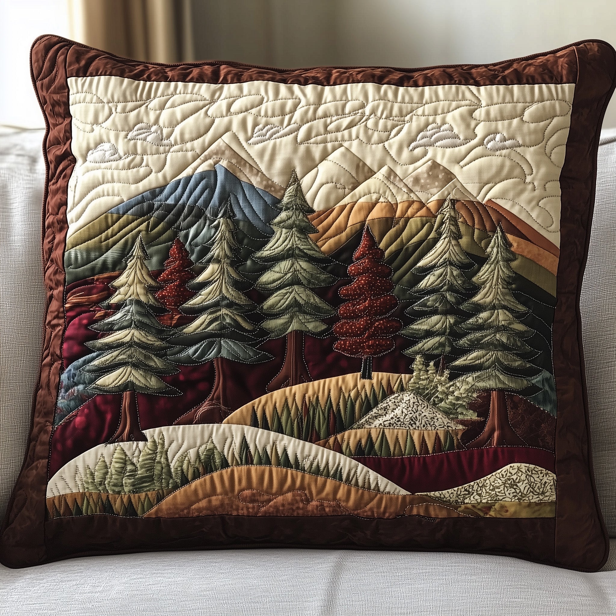 Forest Vibe Quilted Pillow Case Gift For Girlfriend