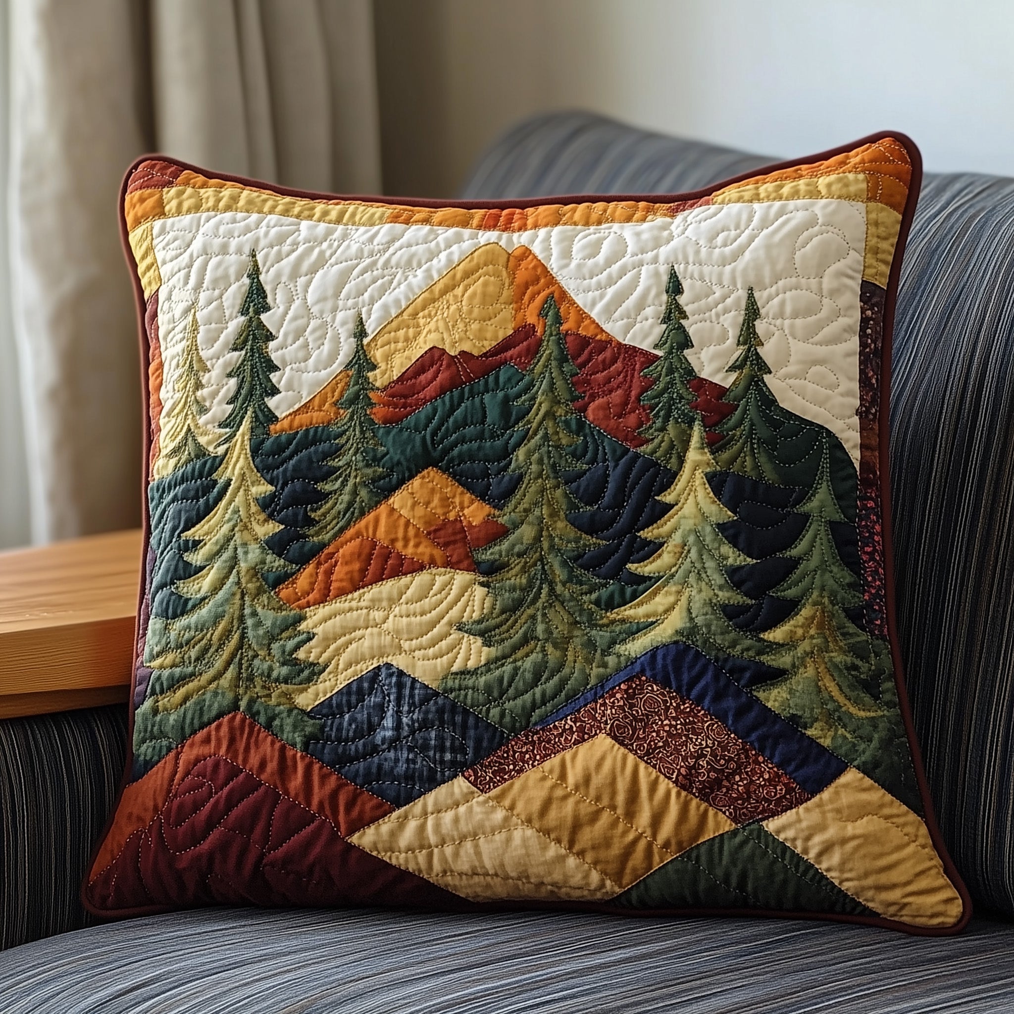 Forest Vibe Quilted Pillow Case Gift For Her