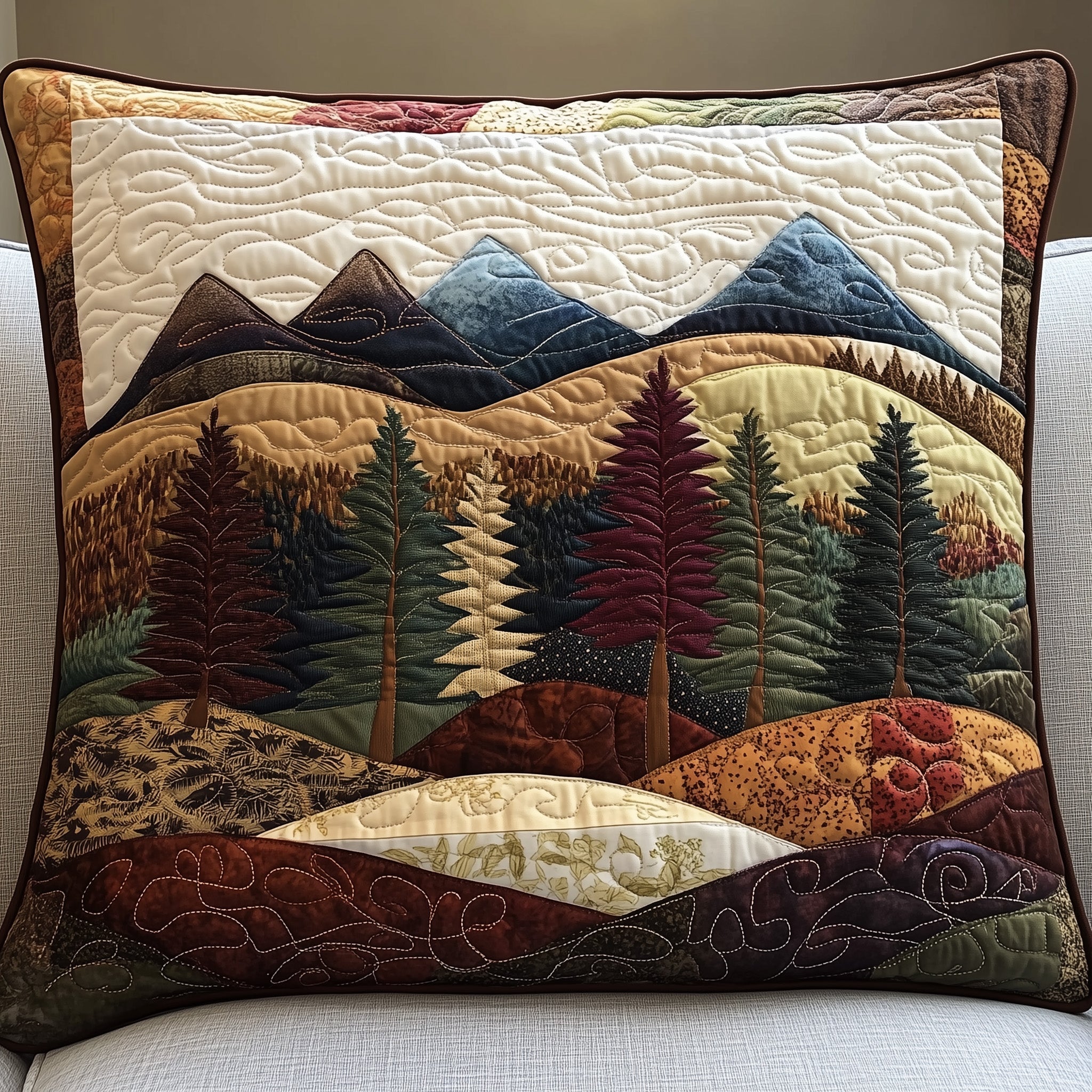 Forest Vibe Quilted Pillow Case Gift For Mom