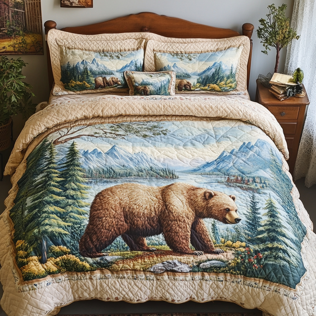 Forest Walk Quilted Bedding Set Bed Decor Ideas Gifts For Wildlife Enthusiasts