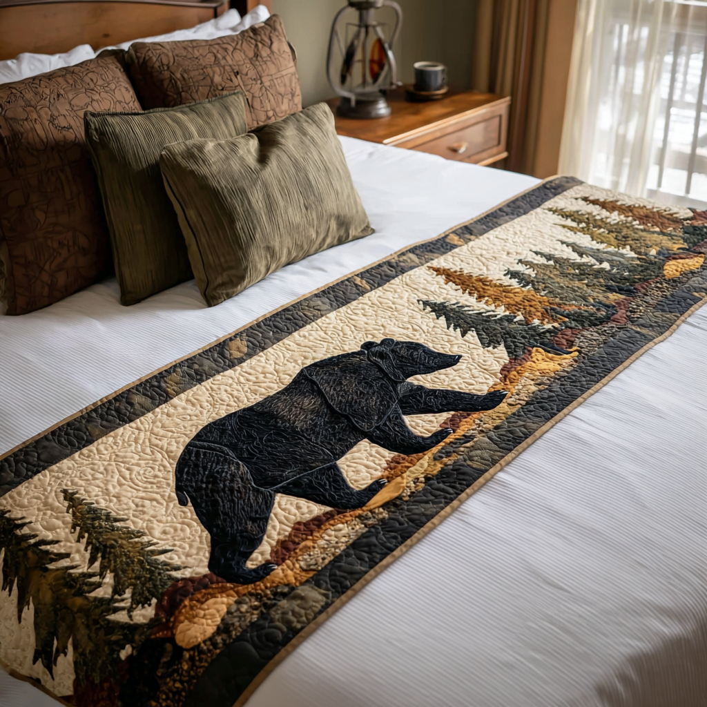 Forest Watch Quilted Bed Runner Bed Decorations Nature Lover Gift Ideas