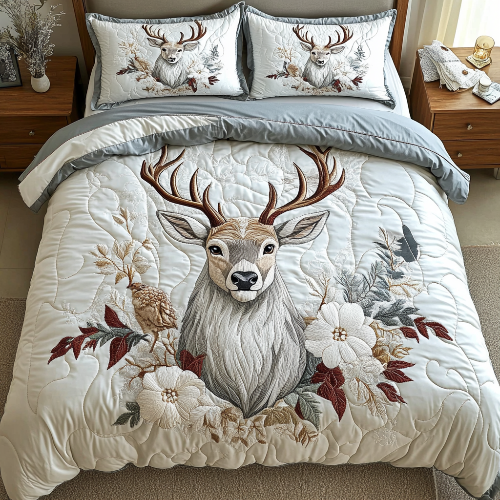 Forest Whisper Quilted Bedding Set Trendy Bedding Merch for Modern Homes