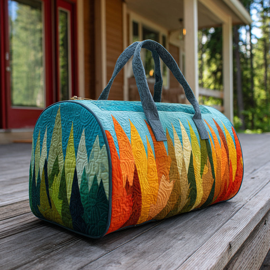 Forest Whisper Quilted Duffle Bag Nature Woods Travel Bag Best Gift For Outdoor Camping Enthusiasts