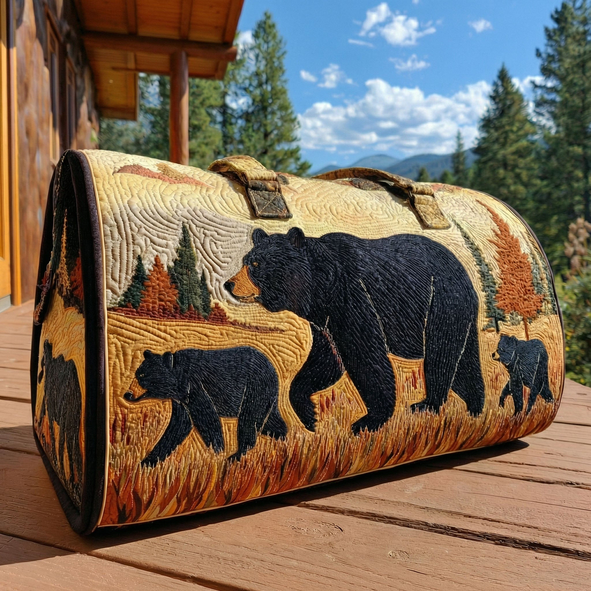 Forest Wildlife Quilted Duffle Bag Camping Travel Gear Best Gift For Nature Lovers