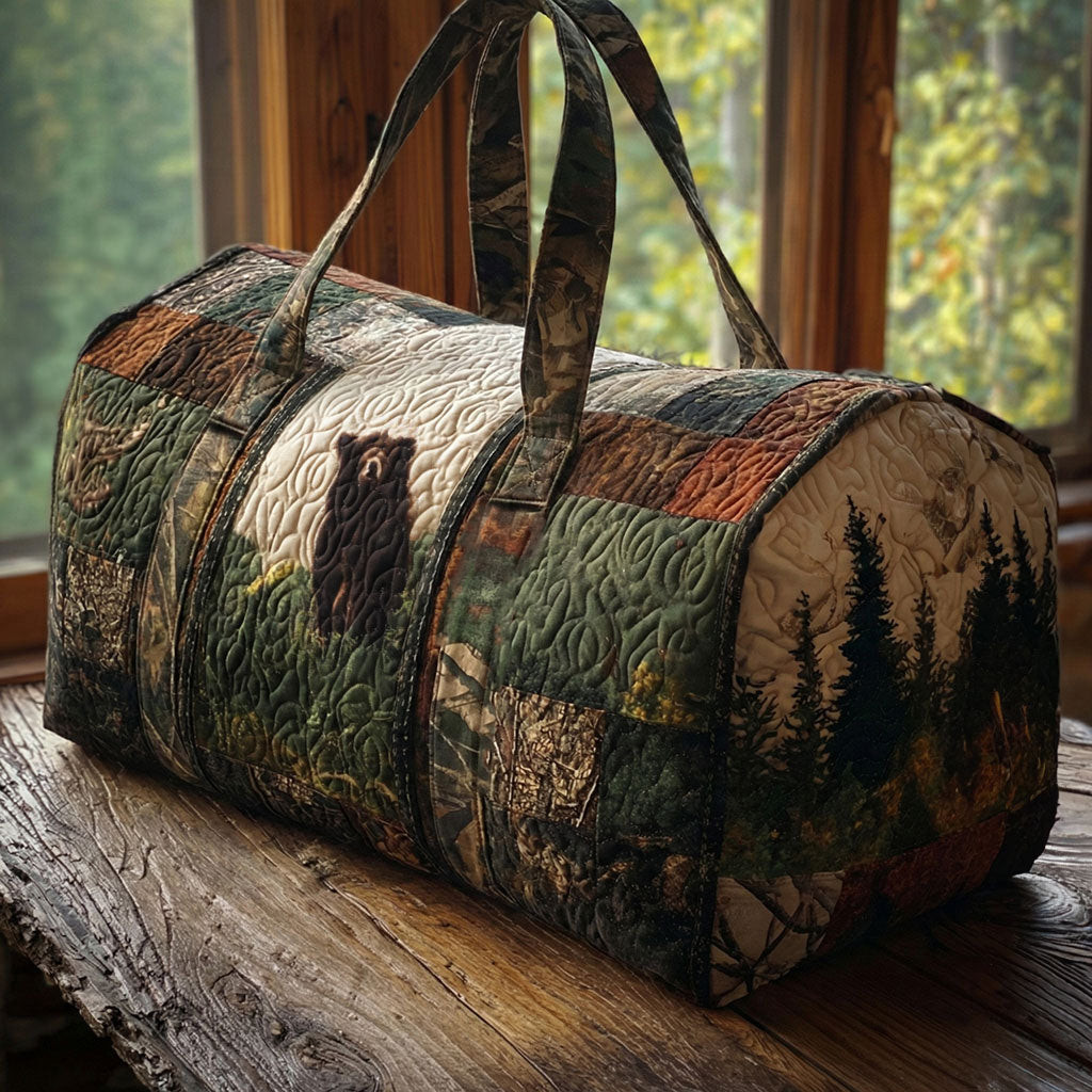 Forest Wildlife Quilted Duffle Bag Nature Travel Gear Best Gift For Outdoor Enthusiasts