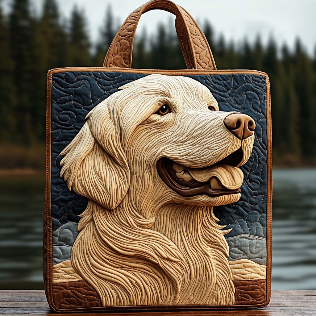 Forestlight Retriever Quilted Tote Bag Birthday Gift Ideas For Beach Lovers