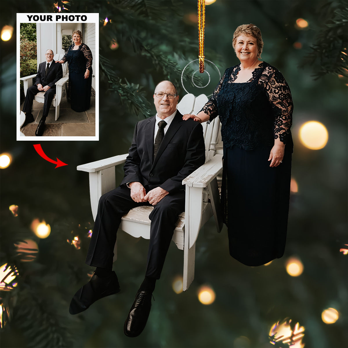 Forever Always Moments Personalized Photo Mica Ornament Christmas Gift For Family members